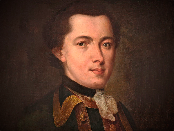 Портрет молодого человека в гвардейском мундире. Ф.С. Рокотов. Картина. 